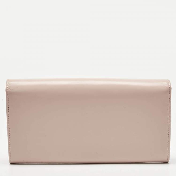 Pre Owned Cartier Light Pink Leather Love Flap Continental Wallet