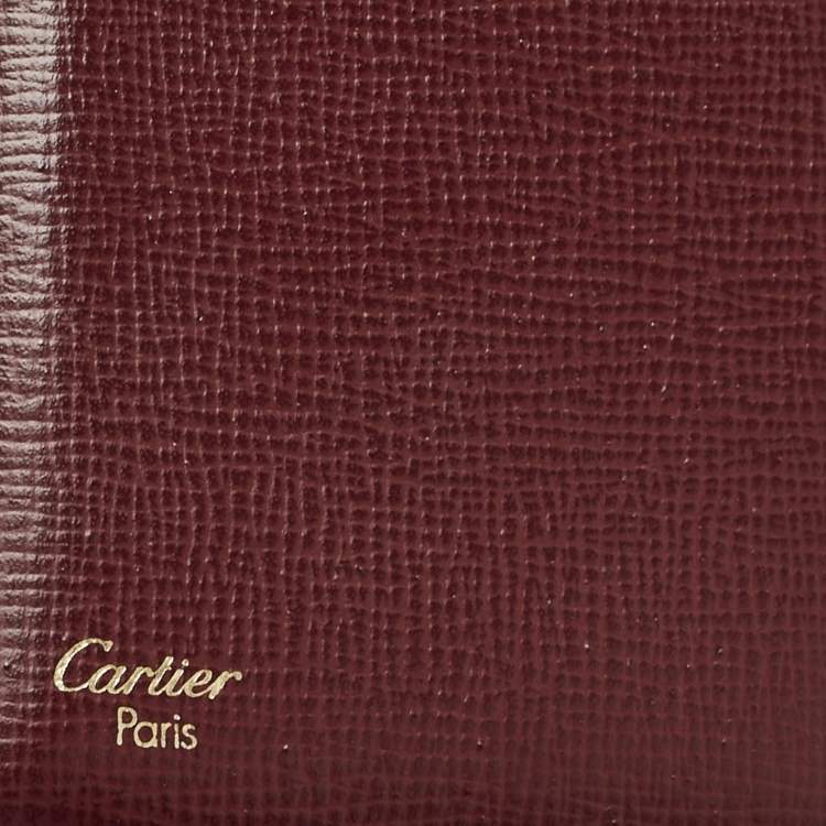 Pre Owned Cartier Burgundy Leather Le Must De Cartier Long Wallet