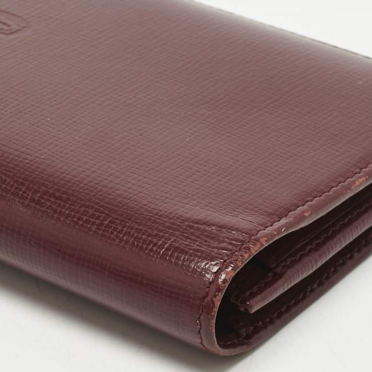 Pre Owned Cartier Burgundy Leather Le Must De Cartier Long Wallet