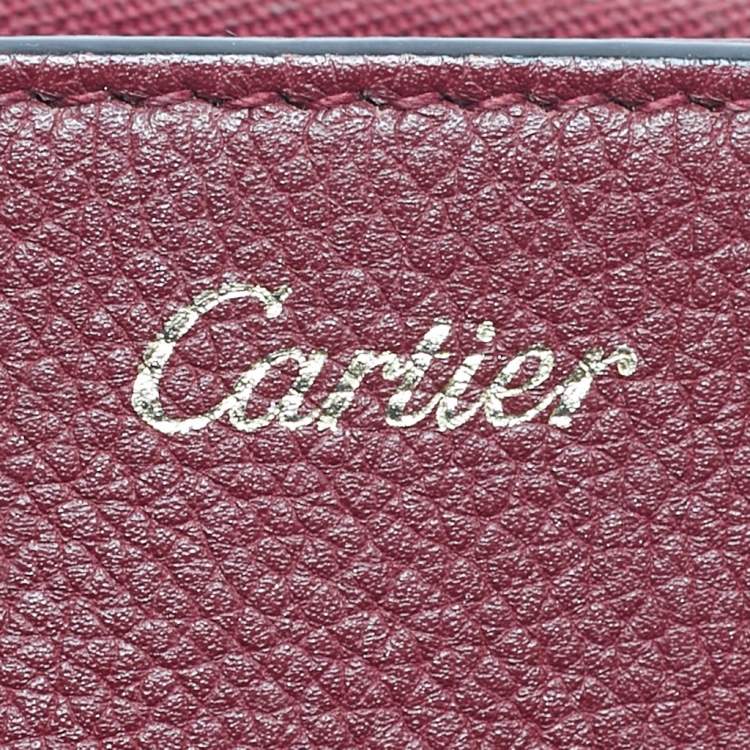 Pre Owned Cartier Dark Red Leather Mini C de Cartier Bag