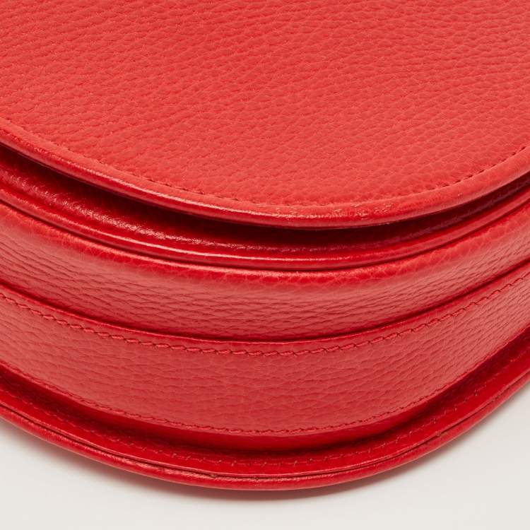 Pre Owned Cartier Red Leather Must de Cartier Saddle Bag
