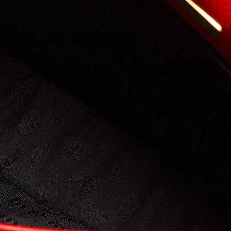 Pre Owned Cartier Red Leather Must de Cartier Saddle Bag