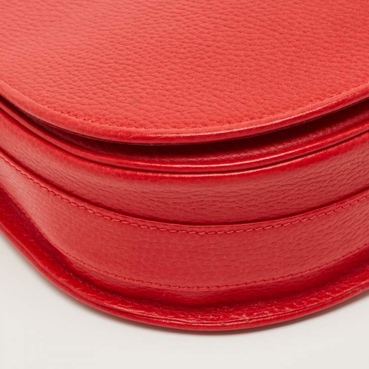 Pre Owned Cartier Red Leather Must de Cartier Saddle Bag