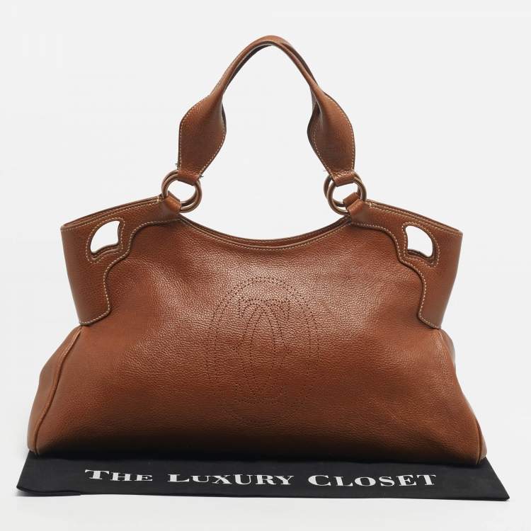 Pre Owned Cartier Brown Leather Large Marcello de Cartier Bag