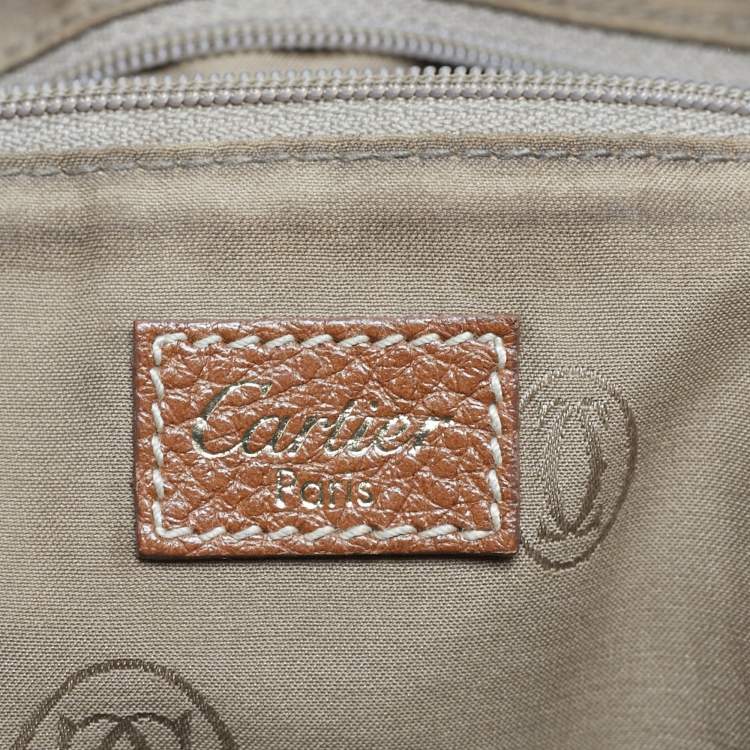 Pre Owned Cartier Brown Leather Large Marcello de Cartier Bag