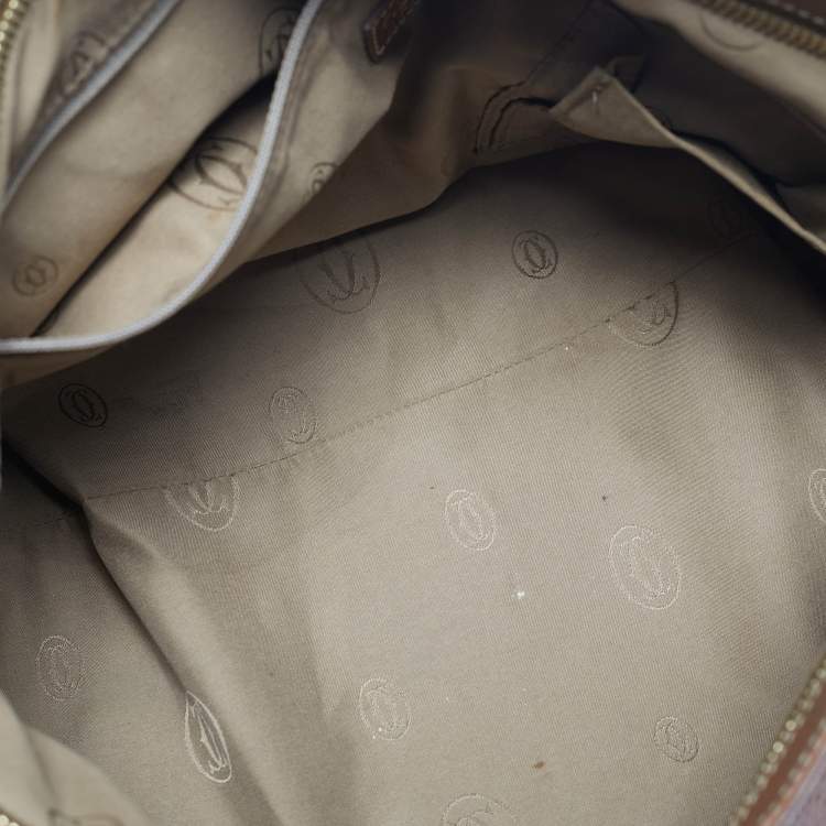 Pre Owned Cartier Brown Leather Large Marcello de Cartier Bag