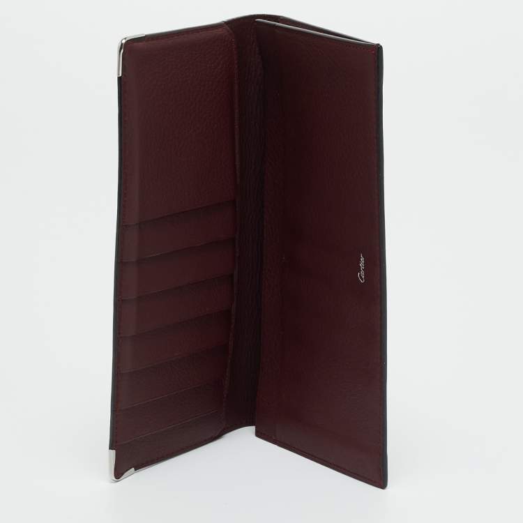 Pre Owned Cartier Black Leather Must de Cartier International Wallet