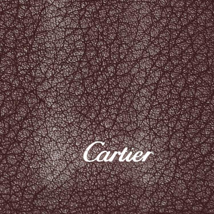 Pre Owned Cartier Black Leather Must de Cartier International Wallet