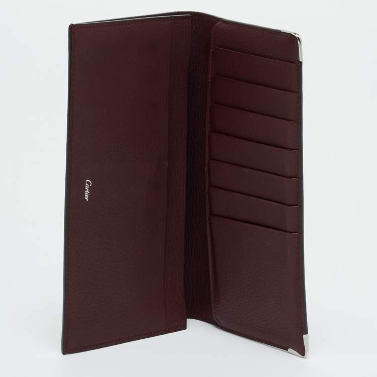 Pre Owned Cartier Black Leather Must de Cartier International Wallet