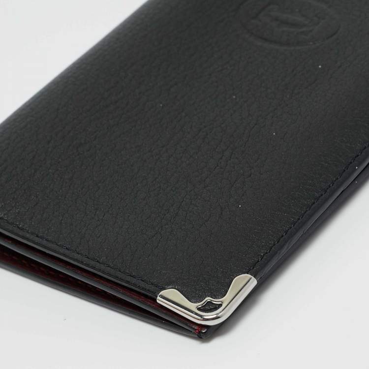 Pre Owned Cartier Black Leather Must de Cartier International Wallet