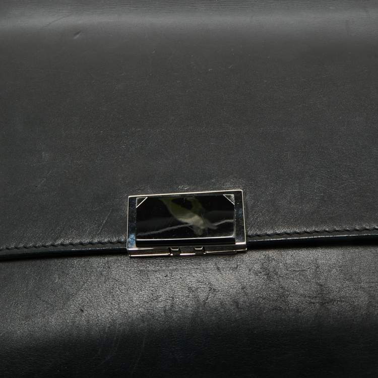 Pre Owned Cartier Black Leather Jeanne Toussaint Top Handle Bag