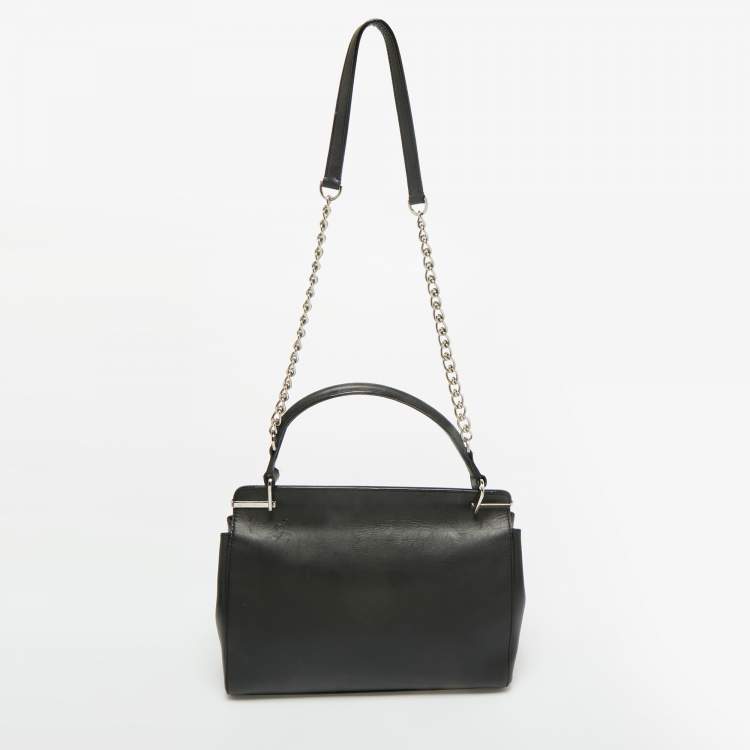 Pre Owned Cartier Black Leather Jeanne Toussaint Top Handle Bag