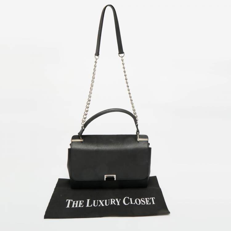 Pre Owned Cartier Black Leather Jeanne Toussaint Top Handle Bag
