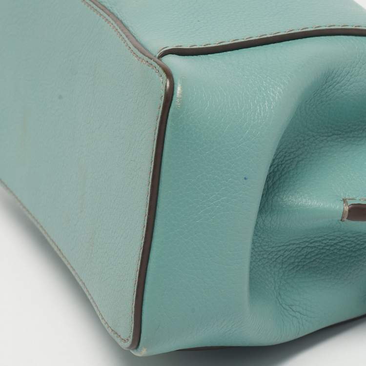 Pre Owned Cartier Green Leather Mini C de Cartier Bag