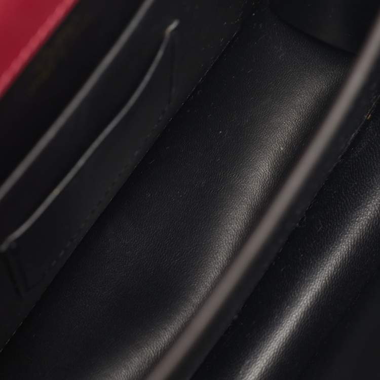 Pre Owned Cartier Burgundy Leather Small Panthere C De Cartier Top Handle Bag