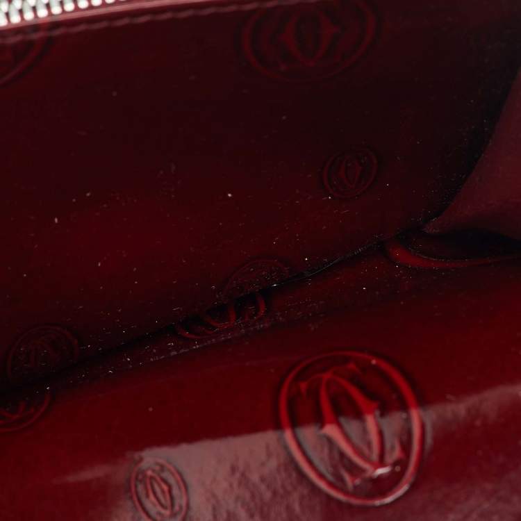Pre Owned Cartier Burgundy Leather Happy Birthday Compact Wallet