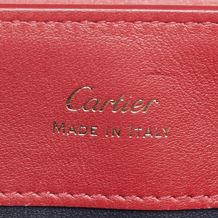 Pre Owned Cartier Red Leather Mini Guirlande de Cartier Top Handle Bag