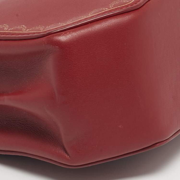 Pre Owned Cartier Red Leather Mini Guirlande de Cartier Top Handle Bag