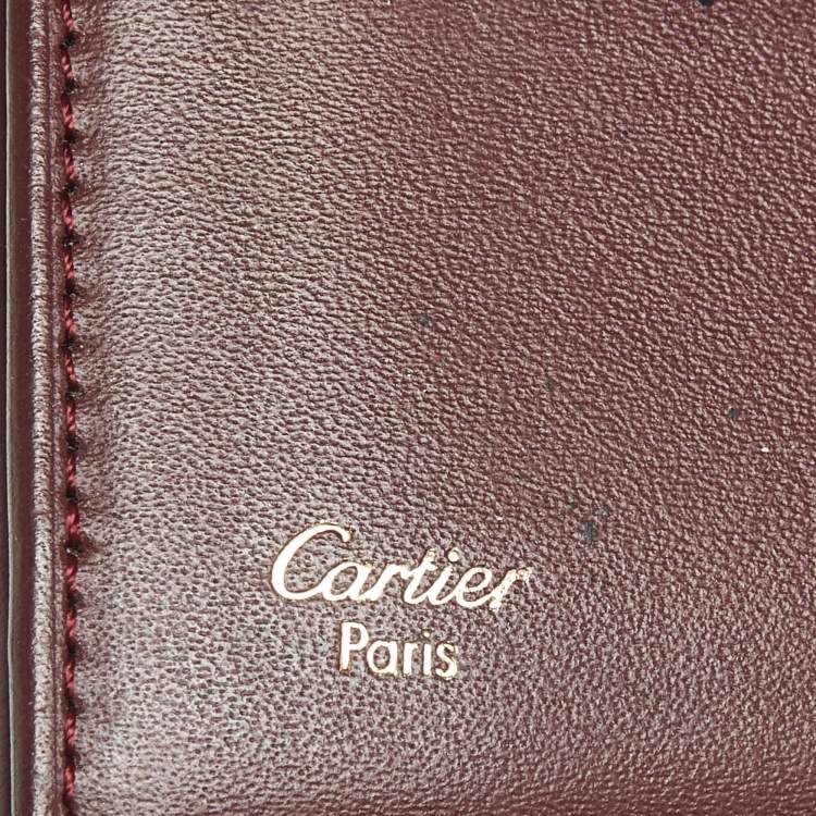 Pre Owned  Cartier Burgundy Leather Must de Cartier Business Card Holder