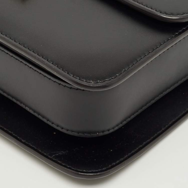 Pre Owned Cartier Black Leather Double C De Cartier Shoulder Bag