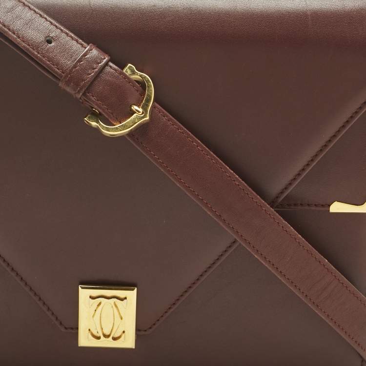 Pre Owned Cartier Red Leather Must de Cartier Shoulder Bag