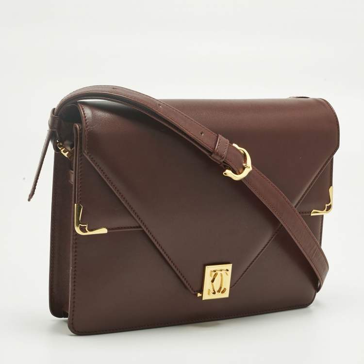 Pre Owned Cartier Red Leather Must de Cartier Shoulder Bag