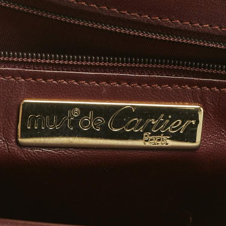 Pre Owned Cartier Red Leather Must de Cartier Shoulder Bag