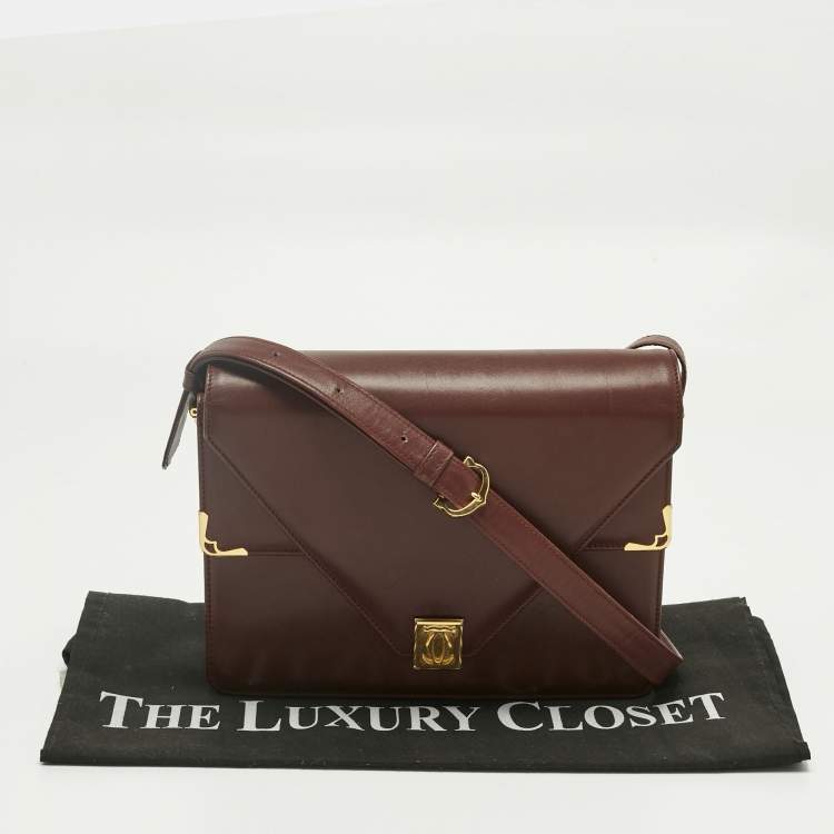 Pre Owned Cartier Red Leather Must de Cartier Shoulder Bag