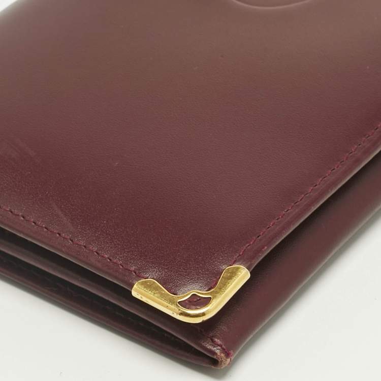 Pre Owned Cartier Burgundy Leather Must de Cartier Continental Wallet