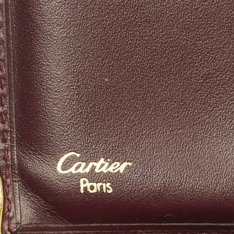 Pre Owned Cartier Burgundy Leather Must de Cartier Continental Wallet