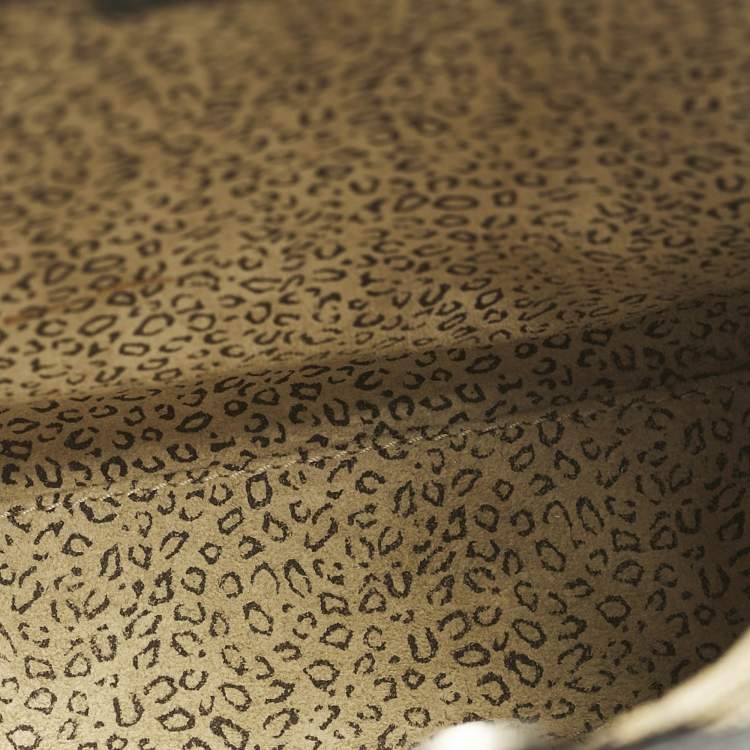 Pre Owned Cartier Black Leather Panthere De Cartier Drawstring Backpack