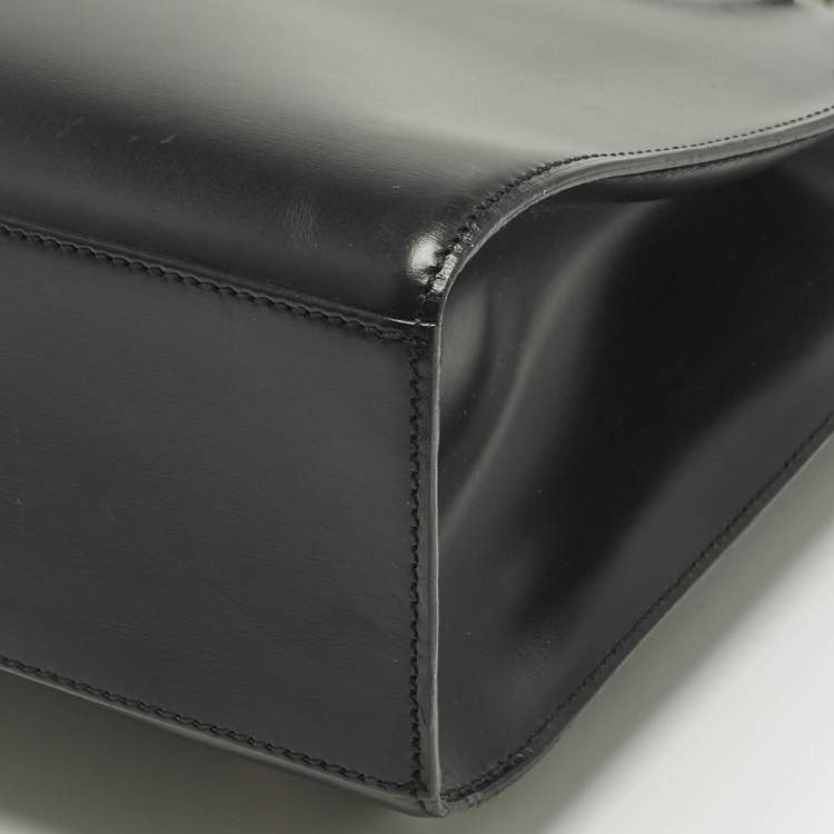 Pre Owned Cartier Black Leather Panthere De Cartier Drawstring Backpack