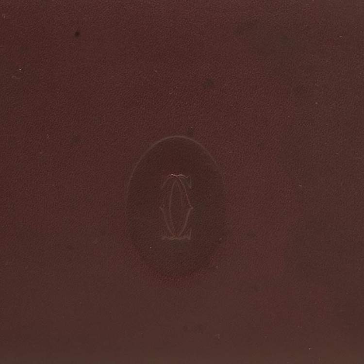 Pre Owned Cartier Burgundy Leather Must de Cartier Kisslock Continental Wallet