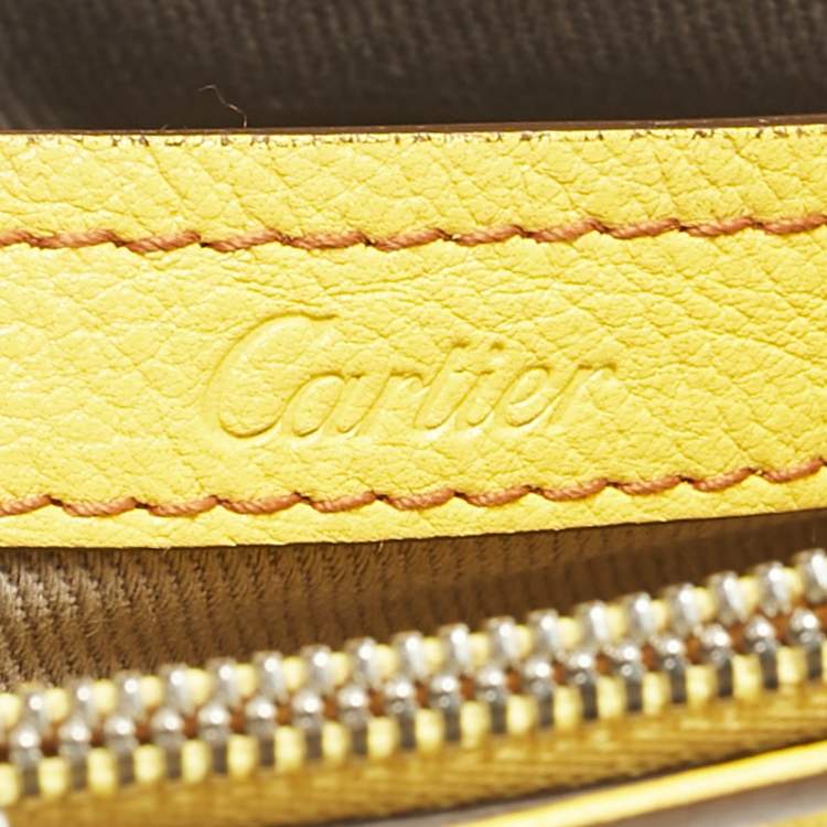 Pre Owned Cartier Yellow Leather Mini C de Cartier Bag