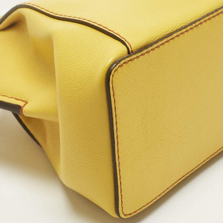 Pre Owned Cartier Yellow Leather Mini C de Cartier Bag