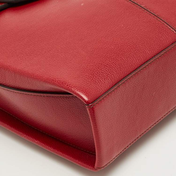 Pre Owned حقيبة كارتييه كلاسيك فيمنيه لاين جلد ثعبان وجلد لامع أحمر بسلسلة