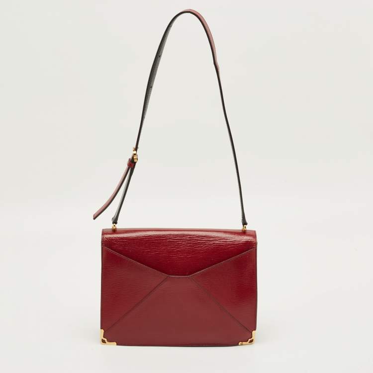 Pre Owned Cartier Envelope Red Leather Shoulder Bag