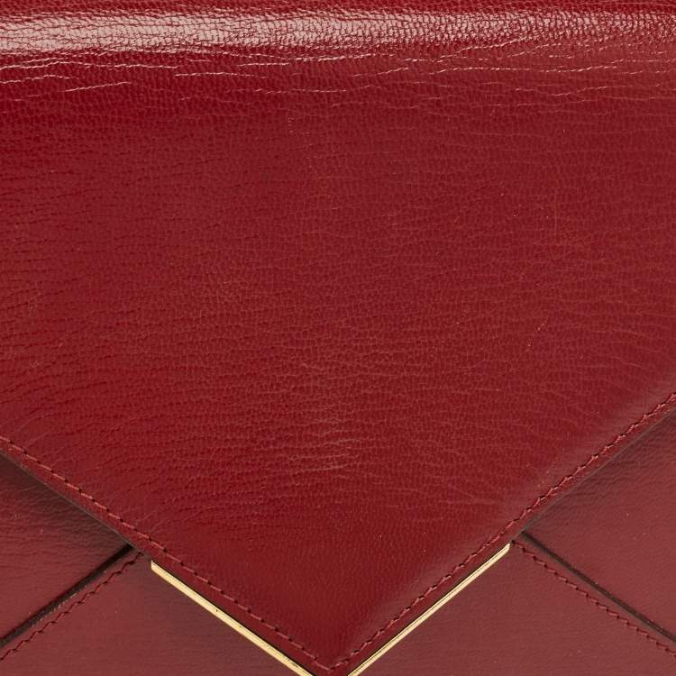Pre Owned Cartier Envelope Red Leather Shoulder Bag