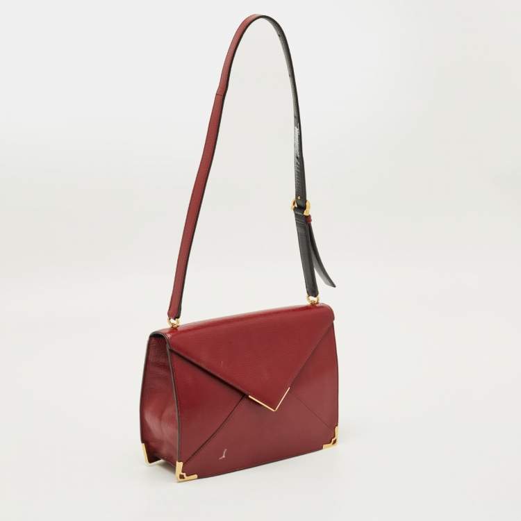Pre Owned Cartier Envelope Red Leather Shoulder Bag