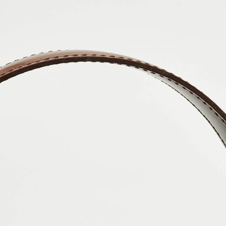 Pre Owned Cartier Panthere Brown Glossy Leather Chain Tote