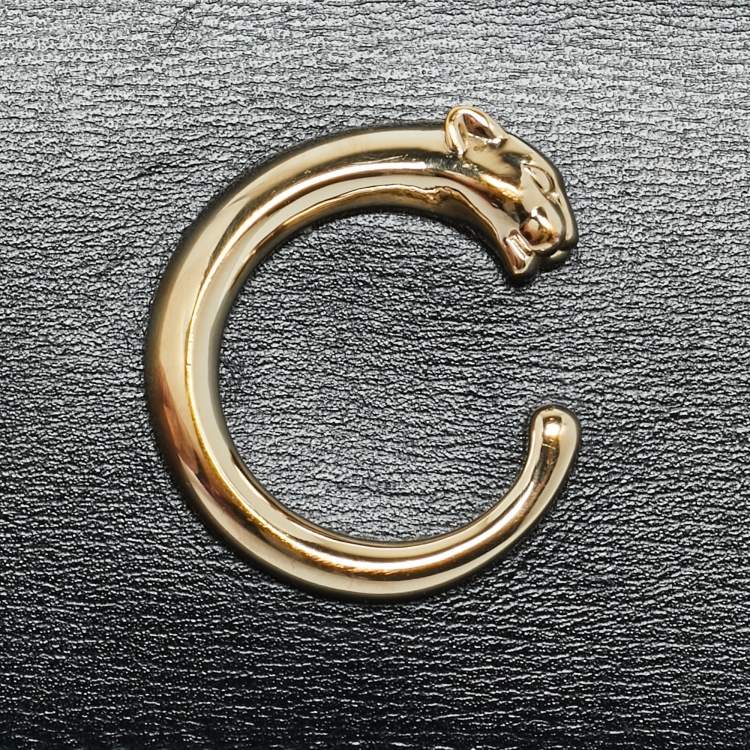 Pre Owned Cartier Panthère de Cartier Black Leather Continental Wallet