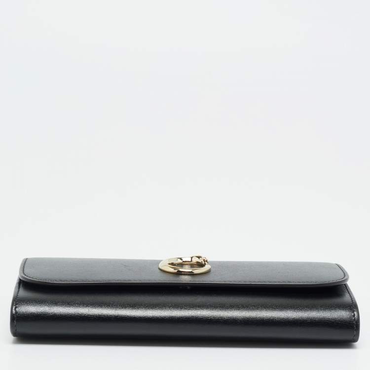 Pre Owned Cartier Panthère de Cartier Black Leather Continental Wallet