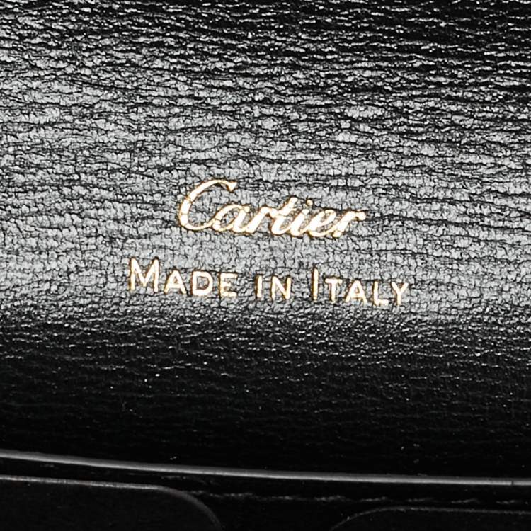 Pre Owned Cartier Panthère de Cartier Black Leather Continental Wallet