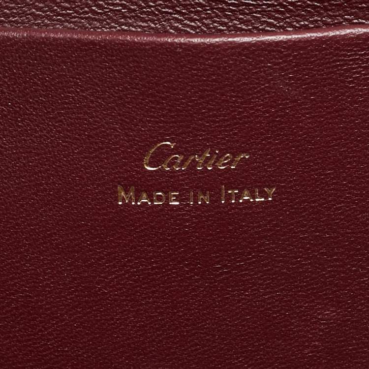 Pre Owned Cartier Trinity Handle Black Leather Shoulder Bag