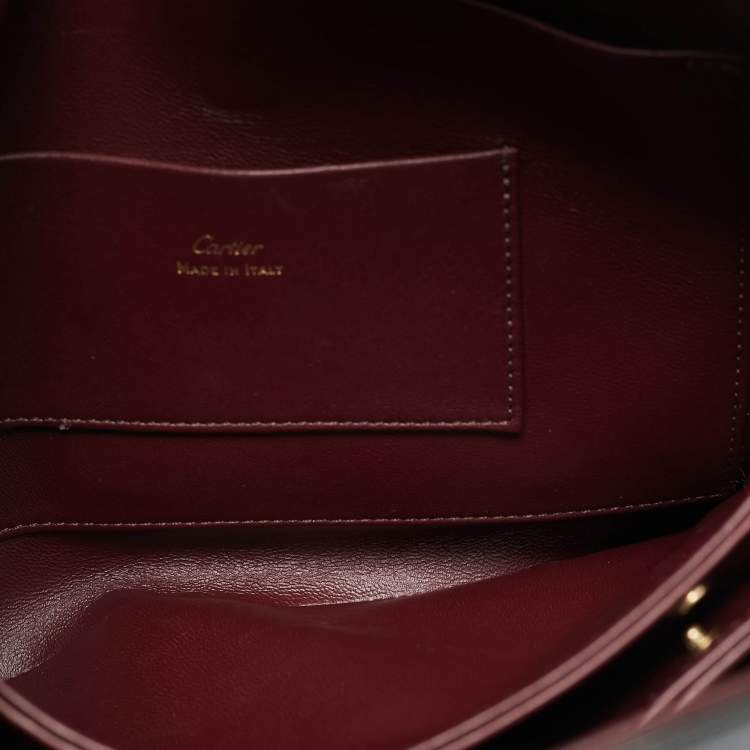 Pre Owned Cartier Trinity Handle Black Leather Shoulder Bag