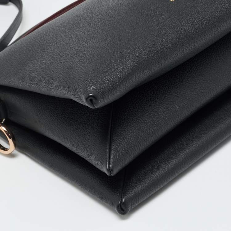 Pre Owned Cartier Trinity Handle Black Leather Shoulder Bag