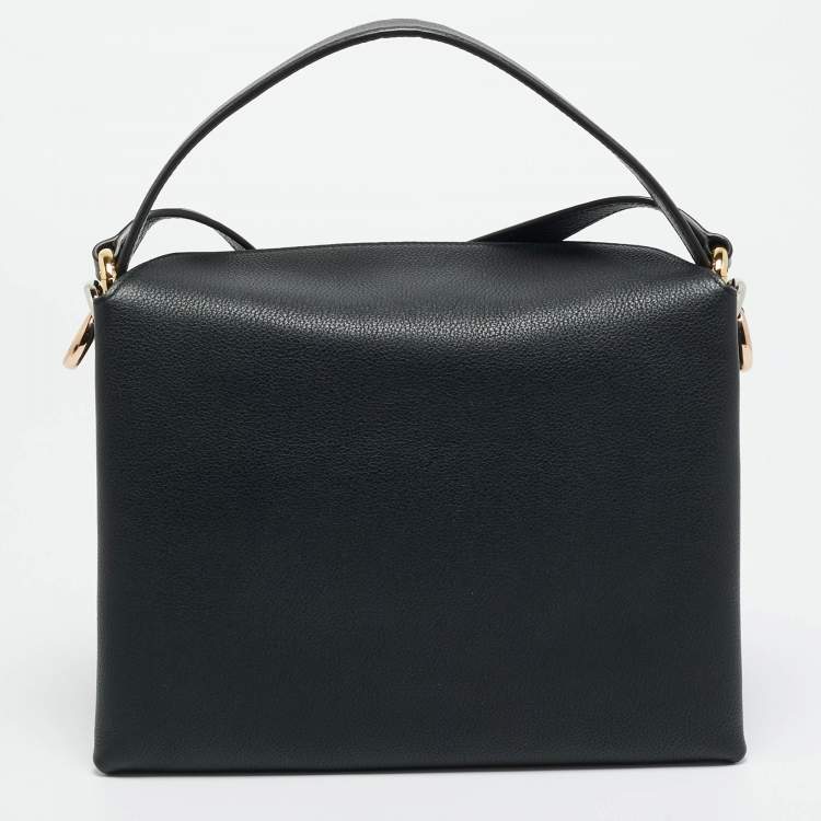 Pre Owned Cartier Trinity Handle Black Leather Shoulder Bag