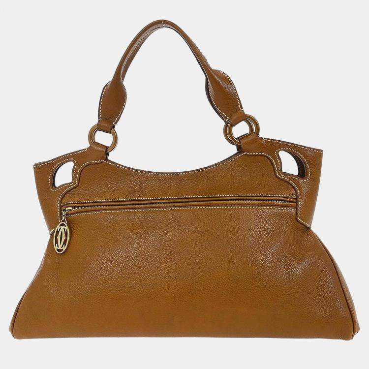 مملوكة مسبقًا Cartier Marcello Brown Leather Shoulder Bag