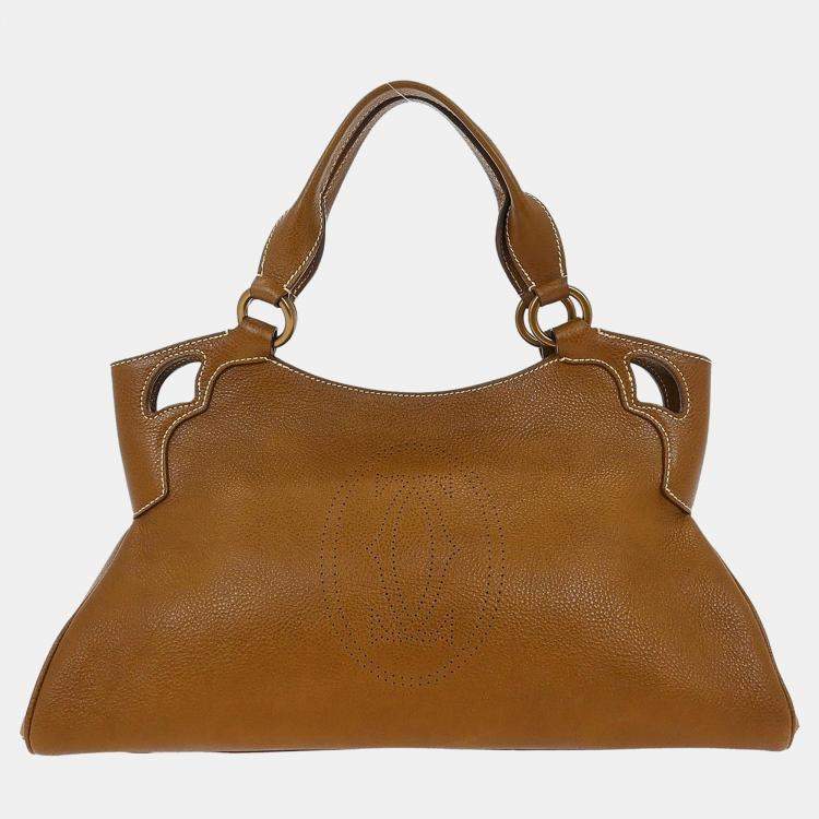 مملوكة مسبقًا Cartier Marcello Brown Leather Shoulder Bag