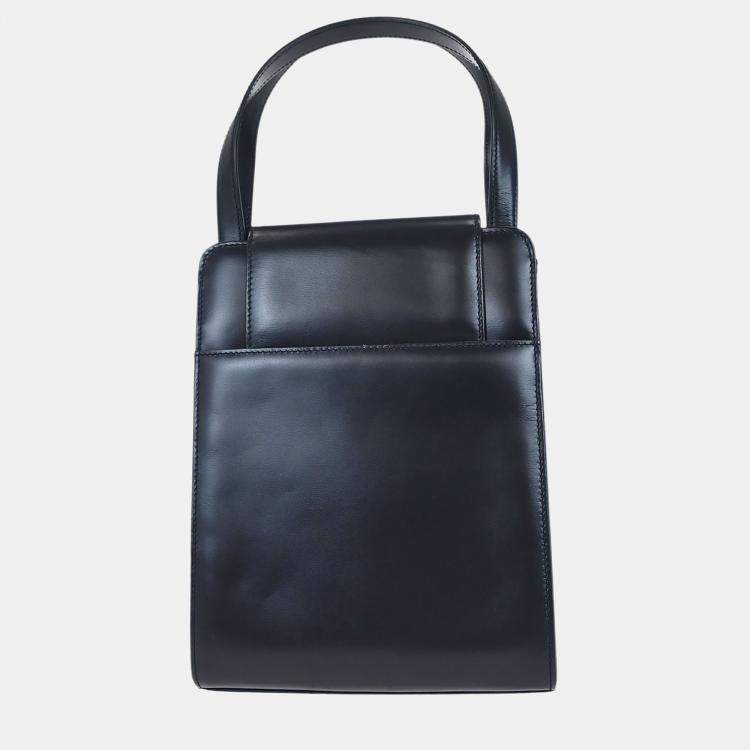 Pre Owned Cartier Sapphire Navy Calfskin Leather Shoulder Bag